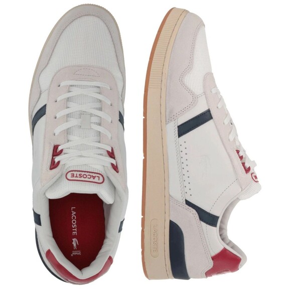 Lacoste T-Clip-0120-2 SMA Men\'s Sneakers Lace-Up Shoes White/Navy/Red SZ 12 main image 7